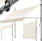 tectake Store banne sans Perçage Auvent Marquise Retractable avec Manivelle Multi-Fonction Store latéral Enroulable Brise Vue Brise Soleil Opaque en Aluminium - Beige 250 x 180 cm