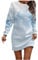 Weihnachtskleid Damen, Schwarzes Kleid Weihnachtssocken Damen Kleider Winter Sexy Weihnachtskostüm Frauen Hemdkleid Damen Weihnachts Kleid Mutter Tochter Weihnachtliches Strickkleid (Blau,M)