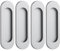 MOROBOR Tiranti ovali autoadesivi per porte scorrevoli, 4 pezzi, in lega di alluminio, maniglie senza punzonatura, per porte scorrevoli, finestre, armadi, cassetti (grigio opaco, 100 mm)