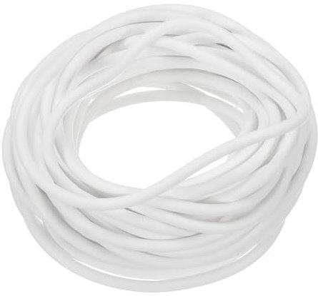 QUARKZMAN Silikon-Schaum-Dichtungsstreifen, 4 mm Durchmesser, 8 Meter lang, Schwammgummi-Wetterdichtungsstreifen, runder Gummikordel, massiv für Maschinen und Industrie, weiß