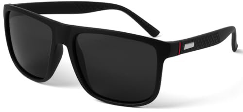 AUYAO Polarisierte Sonnenbrille, Klassischer Retro Sportbrille für Herren Damen, Leicht Brille mit UV 400 Schutz, Unisex Mode Sunglasses Sonnenbrille zum Golf Fahren Reise Outdoor Sport(Schwarzgrau)