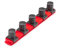 TEKTON 3/4 Inch Drive x 8 Inch Socket Rail, 5 Clips (Red) | OSR31105 | Made in USA