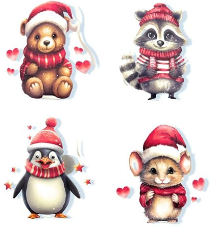 MC-Trend 4er Set Taschenwärmer - Handwärmer mit süßen Tiermotiven für kalte Tage