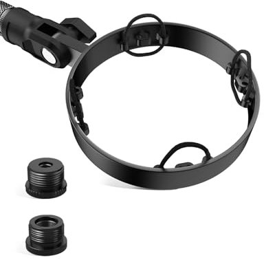 Etour Speziell für HeyperX Quadcast Shouck Mount ] Mikrofonhalterung Ständer Mic Mount Adapter mit 5/8 Zoll 3/8 Zoll 1/4 Zoll Schraubadapter mit Mikrofonständer und Galgenarm