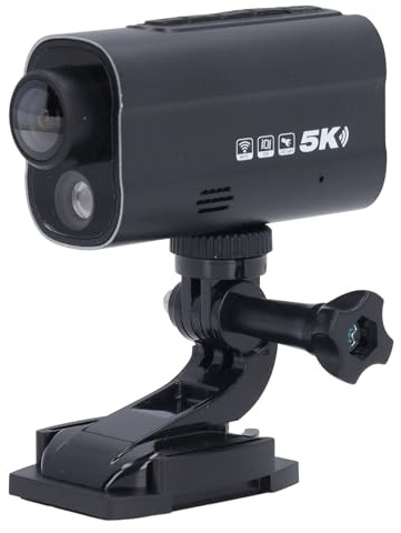 5K 30fps Actionkamera für Helm, mit EIS, 4K 60/30fps, 170° Weitwinkel, Echtzeitansicht, Wasserdicht, 1000mAh LED-Leuchten, für Fahrrad, Motorrad, Outdoor-Abenteuer,