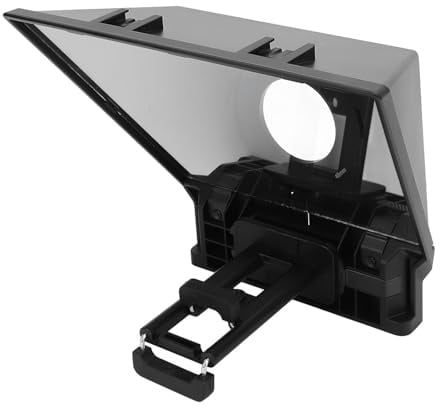 Teleprompter, ABS-Teleprompter für Tablet, Smartphone und Kamera mit Fernbedienung, Objektivadapterringen, Verstellbarem Tablet- und Telefonclip, Tragetasche für Live-Streaming