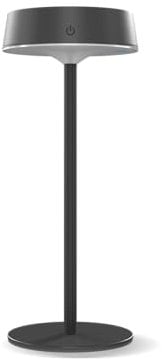 CALEX - Parma Solar Table Lamp, Cordless Light, Indoor & Outdoor, Rechargeable Lighting, Battery Operated, Touch Control, Dimmable, Black