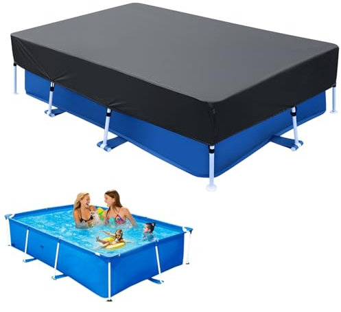 102 x 67 in Rectangle Pool Cover for Above Ground 8x5 ft Rectangular Frame - Drawstring Design Winter Protection for Heater