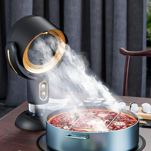 Portable Extractor Fan, Puff Chill Fan for Smoking, High fan for Smokers Indoors, Smoke Purifier, High Fan Smoke Away Purifier Fan, Portable Countertop Kitchen Exhaust Fan Gold