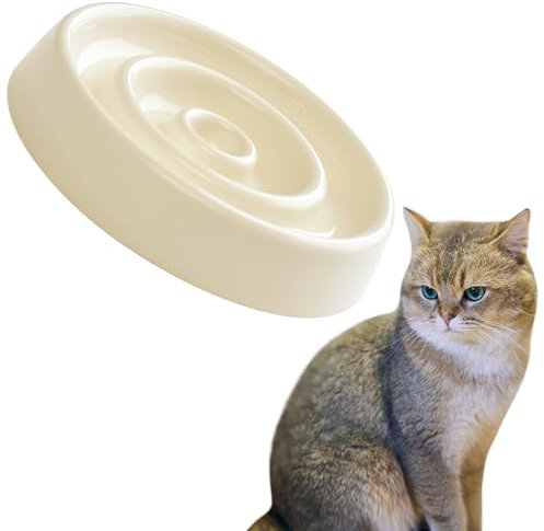 ACTOYS Gamelle Anti Glouton Chiot, Gamelle Anti Glouton Chat, Gamelle Chat Ceramique, Gamelle pour Chien Anti Glouton, Gamelle Anti-Glouton, pour Chien Grande Taille et Chien Moyen (Cercle Blanc)