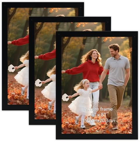 Vasemouh Bilderrahmen 15x20cm 3er-Set, schwarze Bilderrahmen für Wand- und Tischaufstellung - Ideal für Familienfotos, Kunstwerke und Erinnerungen