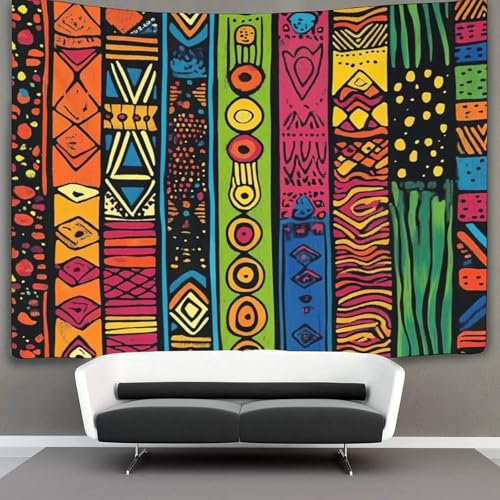 kaiyun Patrones Africanos Tapiz Estético Del Dormitorio - De Pared Independiente Decoración De La Habitación Colorido Colgante De Pared, Arte De Pared 70cmx100cm