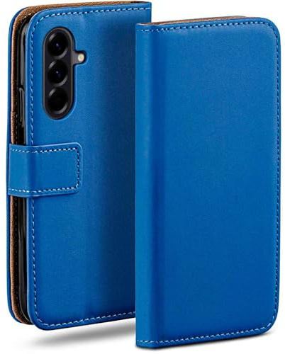 moex für Samsung Galaxy A56 5G Hülle mit Kartenfach, Handyhülle klappbar 360 Grad Schutzhülle, PU Leder Handytasche Samsung Galaxy A56 5G Klapphülle Flip Case, Blau