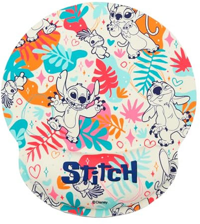 WONDEE Stitch Ergonomisches Mauspad mit handauflage das Macht Freude mit Disney Stich, Gel-Mauspad mit Handgelenkauflage, Mousepad Lilo und Stitch Geschenke Disney für Frauen und Mädchen