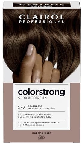 Clairol Professional COLOUR STRONG dauerhafte Haarfarbe - 5/0 Hellbraun
