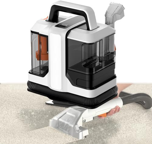 Powerful Carpet Cleaner with Double Water Tanks and 15kPa Suction, Removable Brush for Deep Cleaning Carpets, Rugs, and Stairs