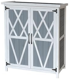 Home Deluxe Gartenschrank YANA – Größe M | Wetterfester Holzschrank für Garten & Terrasse