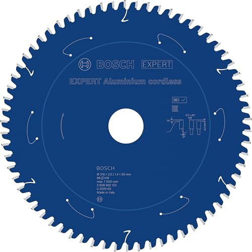 Bosch 1x EXPERT Aluminium Cordless Circ Saw | for Aluminium, Ø 216 mm, Professional Accessory Mitre Cordless Circular Saw, Table Cordless Circular Saw