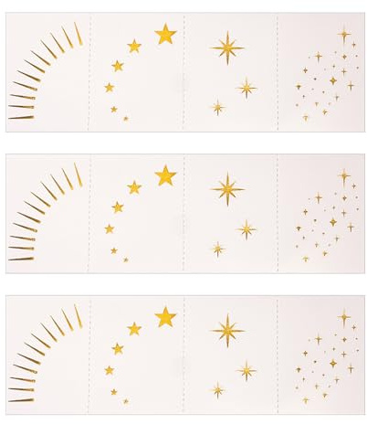 Metal Organ of Sight Marking Transfers Temporary Gentle Plan Rapiddry Water Transport Film for Festival Makeup Appearance Gold Temporary Organ of Sight Corner Permanent Art