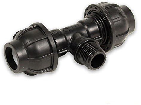 GEBO Kunststoff-Klemmverbinder T-Stück mit AG 25mm - 3/4AG - 25mm, DVGW geprüft