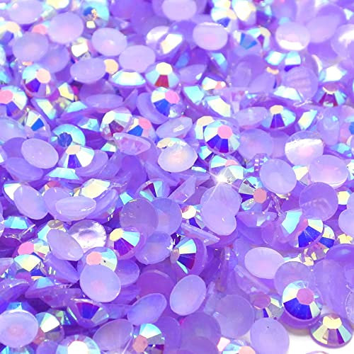Little Snow Direct® Pack of 1000 Jelly AB Flat Back Rhinestones Diamante Gems Nail Art & Crafts (Lilac Jelly AB, 5mm)