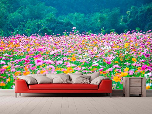 Papier peint en vinyle et papier peint Motif champs de fleurs 500x300cm