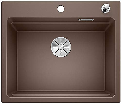 BLANCO ETAGON 6 | Granitspüle aus SILGRANIT cafe | Einbauart: Einbau von Oben | für 60 cm breite Unterschränke | Durchdachtes Systemkonzept mit vielseitig verwendbaren ETAGON-Schienen