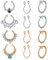 Mayhoop 12Stk Fake Piercings Fake Nasenring Septum Edelstahl mit Diamant Türkis Amethyst Fake Piercings Nase Septum Face Piercing Nase Septum Lippe Ohr Ring Hoop für Männer Damen