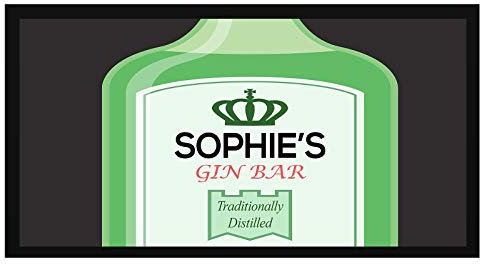 Personalised Gin Bar Mat/Runner - Add Your Name - Beer, Pub, Top, Tonic