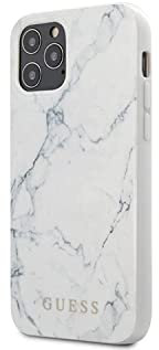 Guess Marble Collection Apple iPhone 12/12 Pro Weiß Marmor Hard Case Cover Schutzhülle Etui