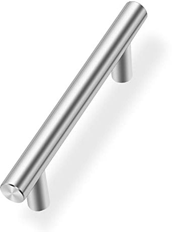 Drenky 10 piezas Plata Aleación de acero inoxidable tirador puerta corredera Cocina Armario Cajón Manija Tire del gabinete Manija con tornillos 96 mm Centros de orificio