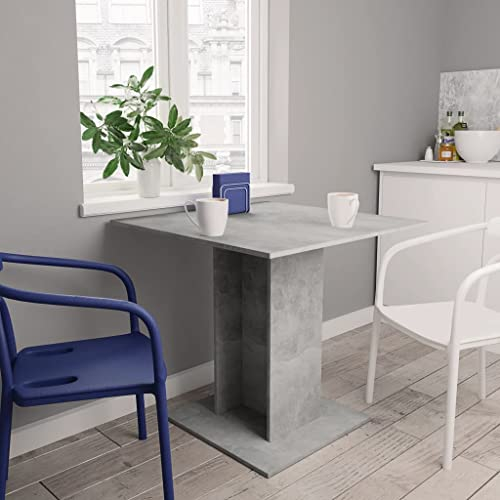 Makastle Rechteckig Esstisch Küchentisch Modern Konferenztisch Kaffeetisch Esszimmertisch für Wohnzimmer Esszimmer Büro, Betongrau 80x80x75 cm Spanplatte
