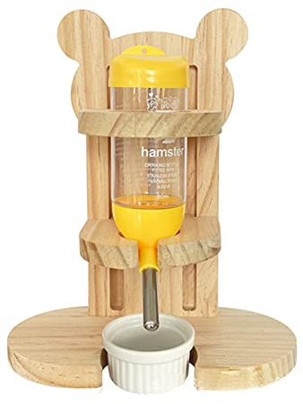 Hamster Trinkflasche, Nagertrinkflasche,Hamster Trinkflasche mit Ständer,Hamster Wasser Feeder,mit Napf,für Kleintiere Nagen,Kaninchen,Ratten 80ml