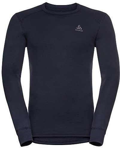 Odlo Herren Thermounterwäsche Active Warm Thermoshirt Skiunterwäsche Mit Rundhals Funktionsunterwäsche Langarm Shirt, Dark Sapphire, M EU