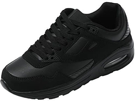 JOMIX Chaussures de Sport Running Basket Femme Chaussures de Marche Sport Baskets Gymnasium Tennis Sneakers pour Femme (Noir, 39)
