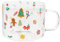 BESTonZON Christmas Coffee Mug, 350ml Glass Coffee Cup with Handle, Cute Christmas Tree Mug with Christmas Tree Snowflake Santa Candy Cane Pattern, Coffee Milk Glasses Cup for Christmas