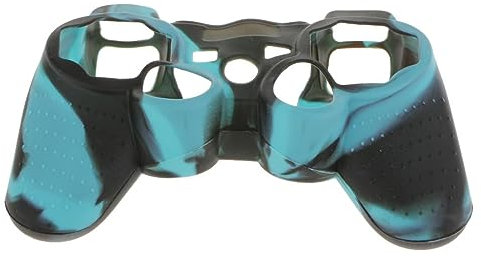 Housse de protection en silicone pour manette PS2 PS3 - noir-bleu
