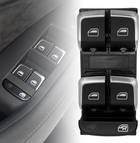 MCamooer 8KD959851A Botón Elevalunas Compatible con Audi A4 B8 Interruptor de Control Ventana Interruptor Elevalunas Eléctrico Compatible con A4 S4 B8 Q5 8K0959851F