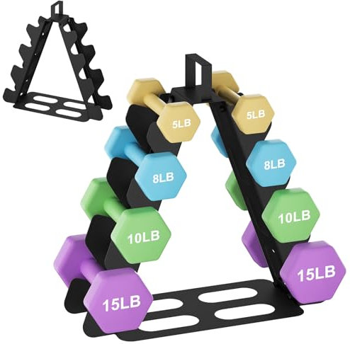 Hantelständer Kurzhantel Rack Gewichtsaufbewahrungsorganisator für Hanteln accessories-Gymnastikhanteln-perfekt für das Fitnessstudio zu Hause für Kinder/Frauen Schwarz (4 -tier)