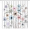 NYDSZNE Rideau de douche rustique à motif floral bleu gris rose bohème printemps aquarelle fleur botanique plante de ferme vintage décoration de salle de bain rideau en tissu avec crochets