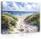 WallArena - Leinwand Bilder - Strand Meer Natur wie gemalt Pastell Landschaft - 40x30 cm Leinwandbilder - Bild auf leinwand - Wandbild XXL groß Wandbilder für Wohnzimmer Schlafzimmer Modern