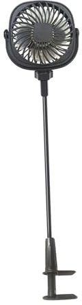 rockible Ventilador con Clip, ventilador Personal, recargable, silencioso, portátil, USB, Mini ventilador, 3 velocidades, para oficina, dormitorio, dormir, Negro 1200mAh