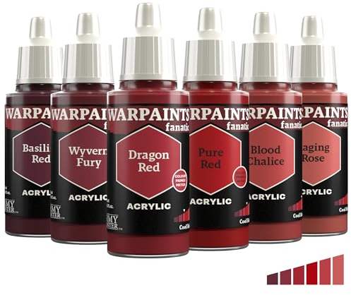 The Army Painter, Warpaints Fanatic Flexible Triad: Cool Reds, 6 x 18 ml Acrylfarbe, Miniatur-Hobbybemalung, Für Miniatur-Wargaming
