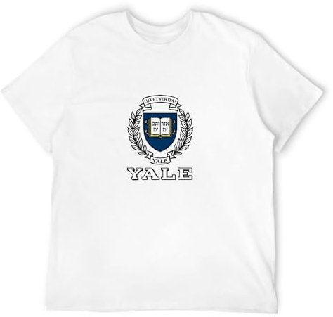 Men Yale University T-Shirt Graphic Tee White S