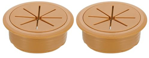 sourcing map 2 Pcs Desk Grommet, 1.97 inch 50mm Desk Cable Hole Cover Wire Hole Insert for Home Office Table Cabinet Cord Organizer, Brown
