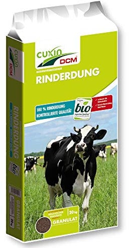 CUXIN DCM Rinderdung - getrockneter Rinderdung - Festmist - Bio & organischer Dünger - -Gartendünger - für Gemüse und Ziergarten - 20 KG