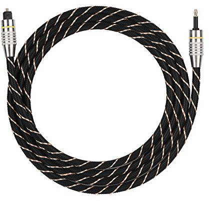 Cavo audio ottico digitale per Toslink, cavo per home theater in fibra ottica Toslink a mini spina da 3,5 mm, cavo ottico con connettori in metallo e rivestimento in PVC 1.5 Meters 1,5 m. Product Name