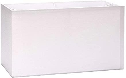 Lampenschirm Stoff, (40 x 22 x 24 cm), für Fassung E27 eckig, Ersatzschirm für Stehlampe, Tischlampe, rechteckig, Weiß