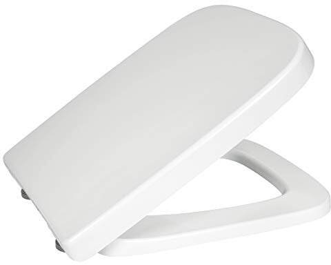 eSituro Toilettendeckel Klodeckel Wc Sitz mit Absenkautomatik Fast Fix/Schnellbefestigung Duroplast Eckige Form