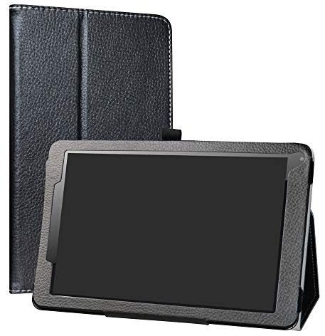 Odys Titan 10 LTE hülle,LiuShan Folding PU Leder Tasche Hülle Case mit Ständer für 10.1 Odys Titan 10 LTE Android Tablet PC,Schwarz